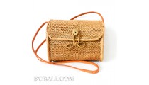 ata grass rattan cylinder design full handmade hand woven clutch bag purses